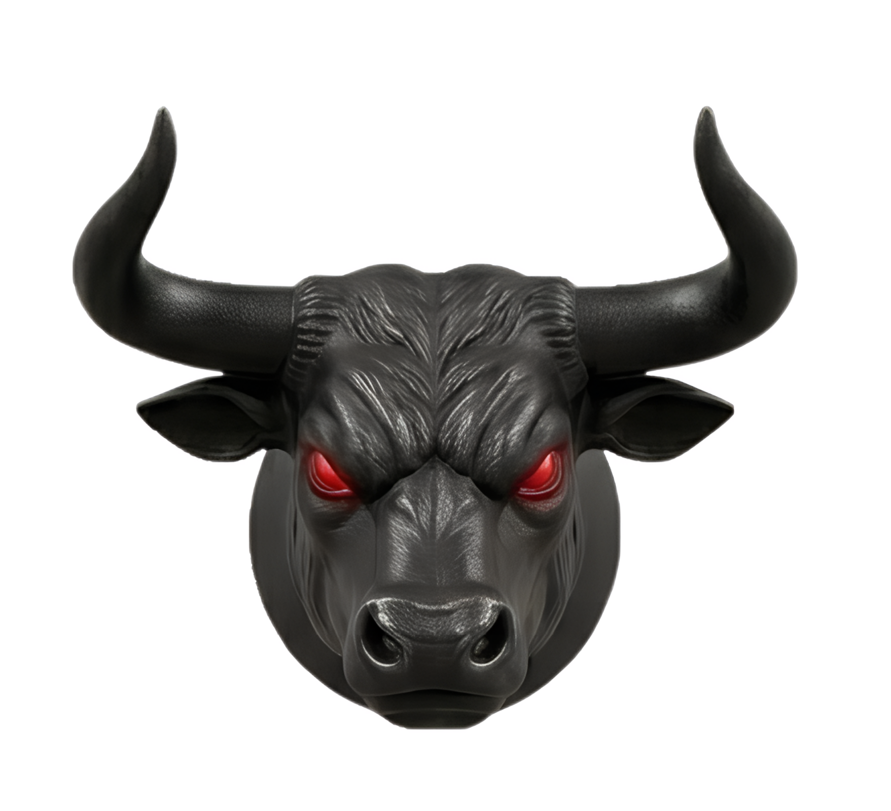 Bull head, red eyes